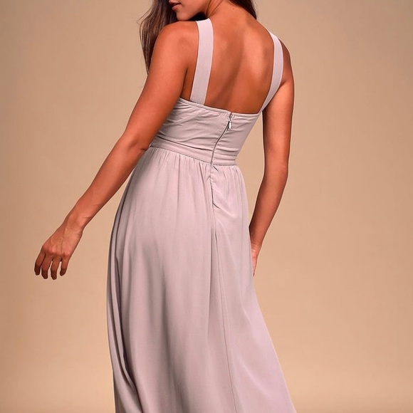 air of romance taupe maxi dress